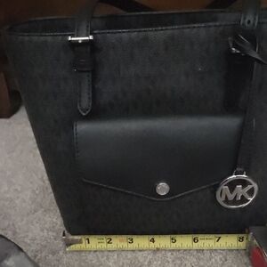 Michael Kors Black and Gray Womenss Bag and Matching Wallet